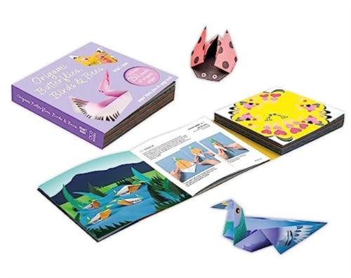 Origami Butterflies, Birds & Bees : Paper Block Plus 64-Page Book-9781800653030